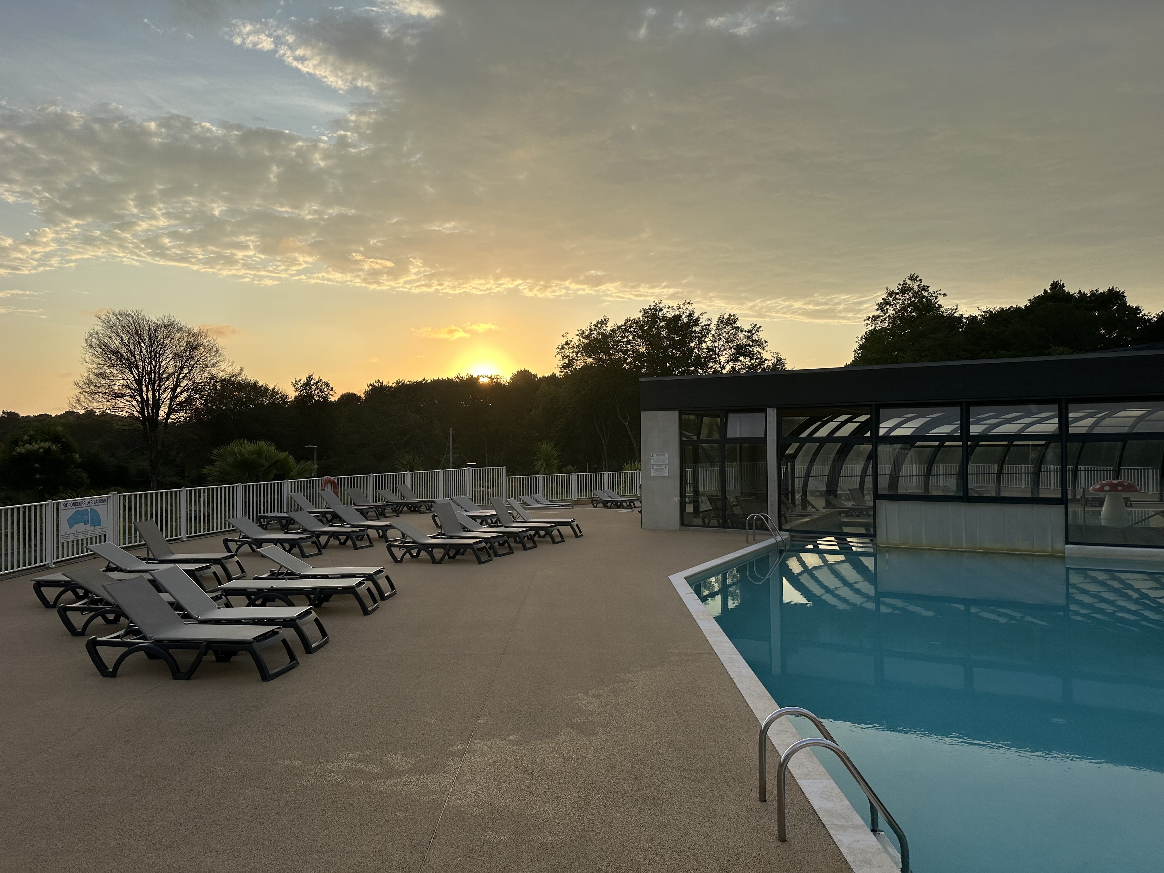 Sunset over the pool