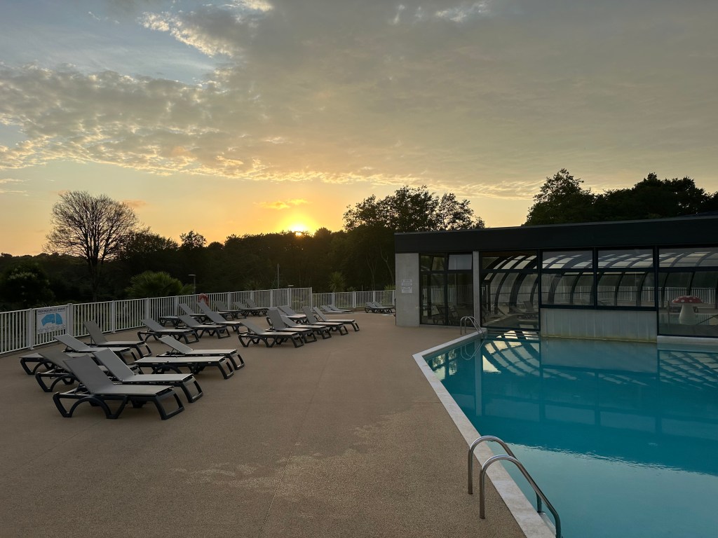 Sunset over the pool