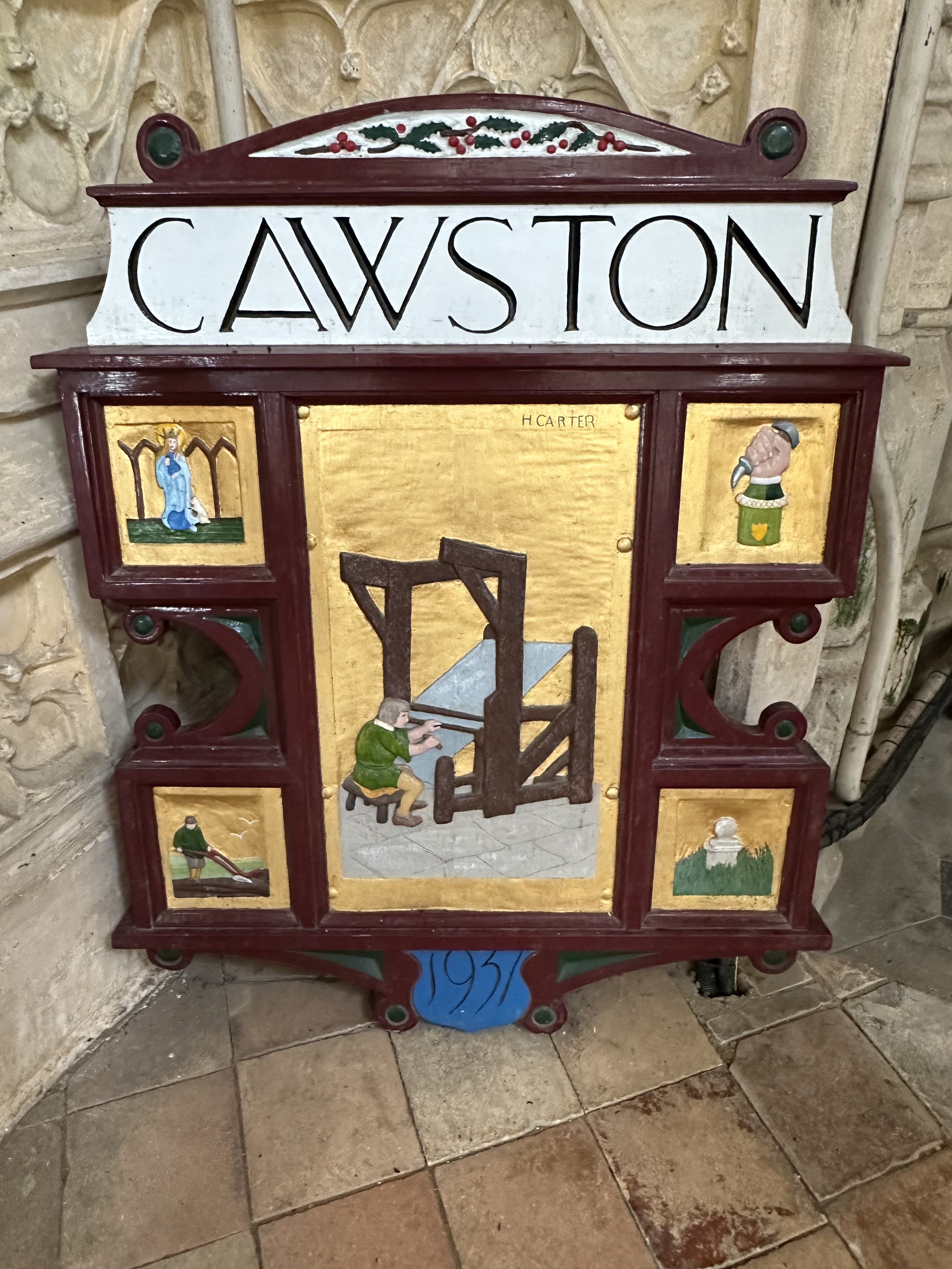 Original Village sign for Cawston